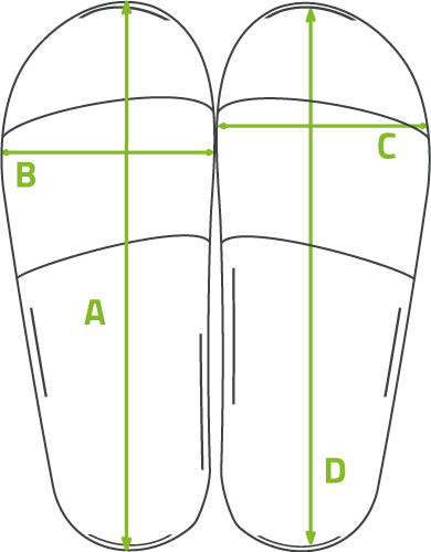 Badelatsche Maßtabelle